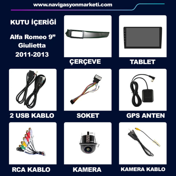 Alfa Romeo Giulietta 2011-2013 Uyumlu 9 inç Multimedya - Görsel 6