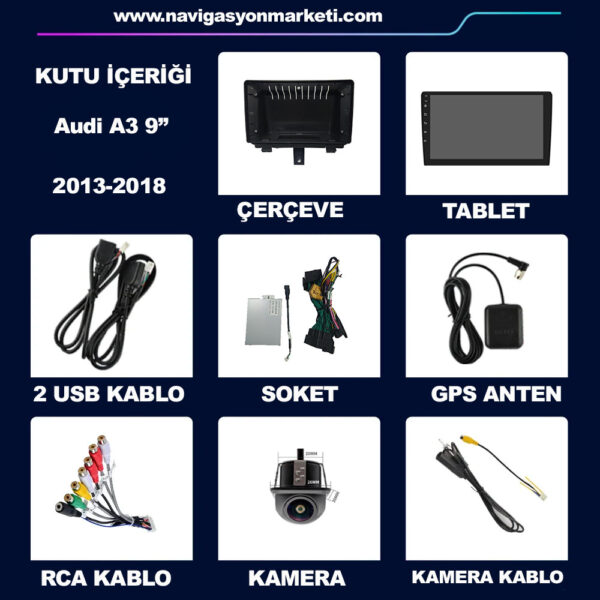 Audi A3 2013-2018 Uyumlu 9 inç Multimedya - Görsel 5