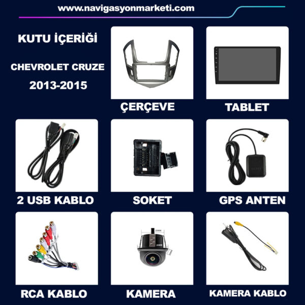 Chevrolet Cruze 2013-2015 Uyumlu 9 inç Gri Multimedya - Görsel 6