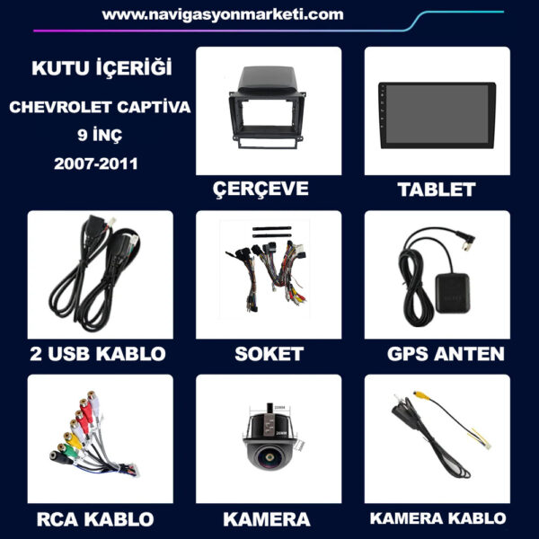 Chevrolet Captiva 2007-2011 Uyumlu 9 inç Üste Takılan Multimedya - Görsel 5