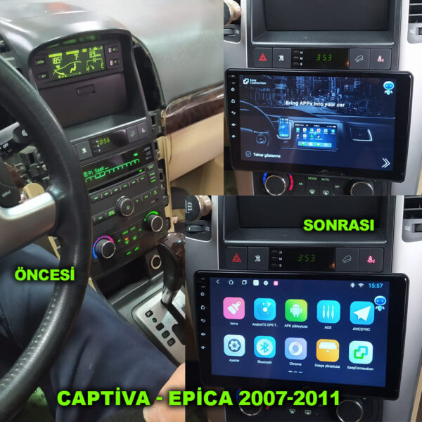 Chevrolet Captiva Epica 2007-2011 Uyumlu 9 inç Alta Takılan Multimedya