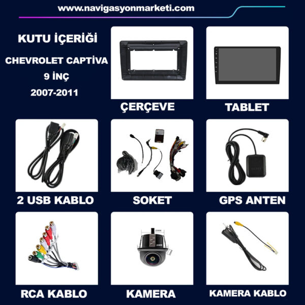 Chevrolet Captiva Epica 2007-2011 Uyumlu 9 inç Alta Takılan Multimedya - Görsel 6