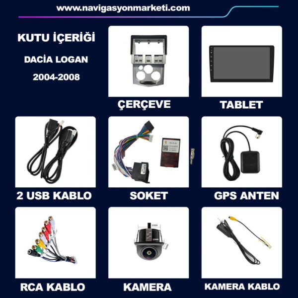 Dacia Logan 2004-2008 Uyumlu 9 inç Multimedya - Görsel 3