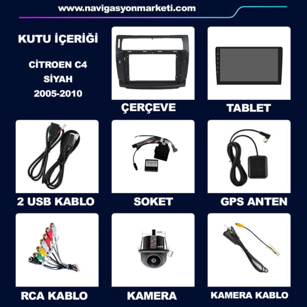 Citroen C4 2005-2010 Uyumlu 9 inç Multimedya - Görsel 10