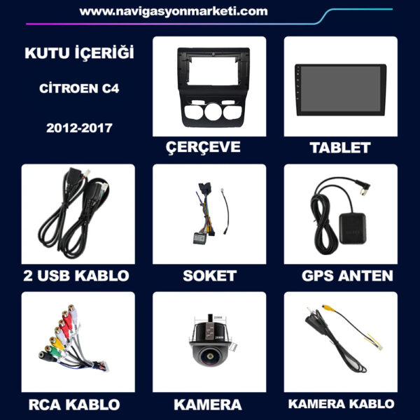 Citroen C4 2011-2017 Uyumlu 10 inç Multimedya - Görsel 10