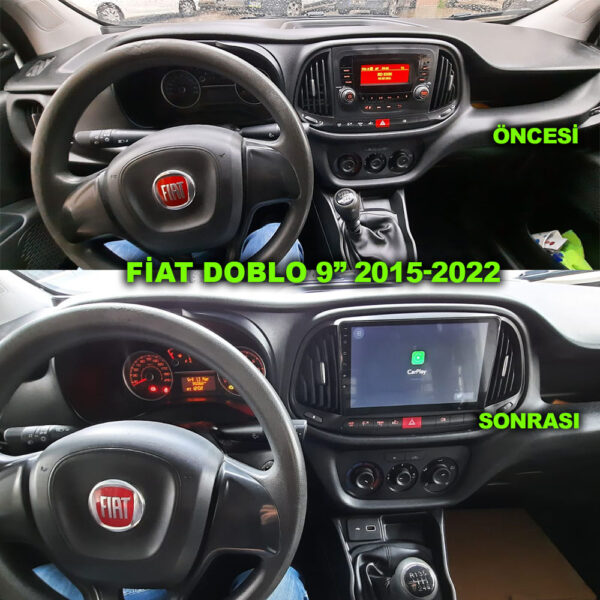 Fiat Doblo 2015-2022 Uyumlu 9 inç Multimedya - Görsel 3