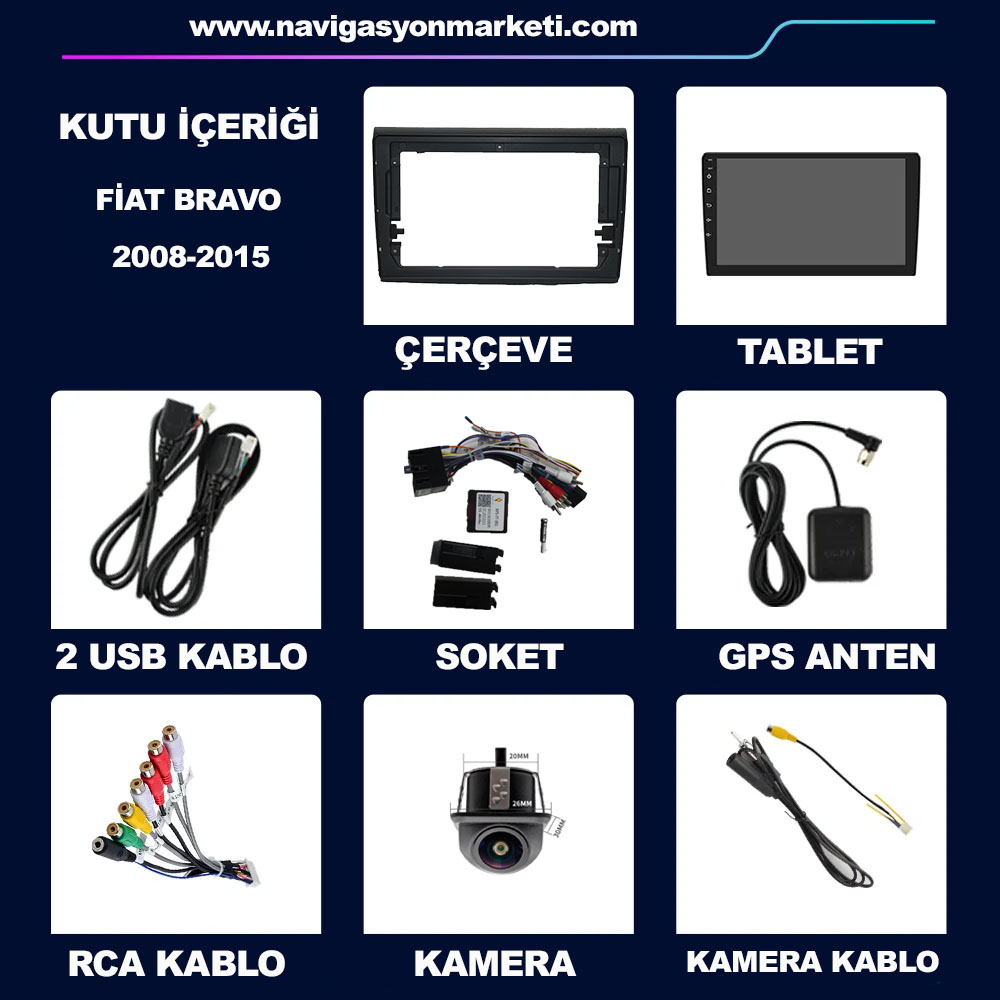 Fiat Bravo 2008-2015 Uyumlu 9 inç Multimedya - Görsel 10