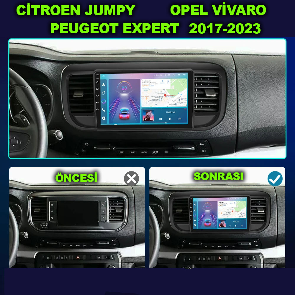 Citroen Jumpy Opel Vivaro Peugeot Expert 2017-2024 Uyumlu 10 inç Multimedya - Görsel 2