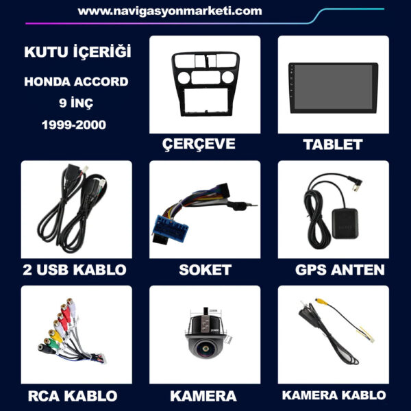 Honda Accord 1999-2000 Uyumlu 9 inç Multimedya - Görsel 6