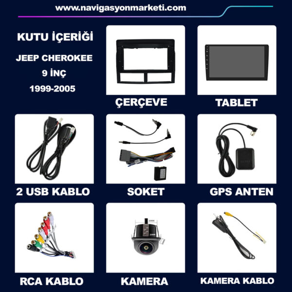 Jeep Cherokee 1999-2005 Uyumlu 9 inç Multimedya - Görsel 5