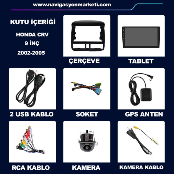 Honda CRV 2002-2005 Uyumlu 9 inç Multimedya - Görsel 5