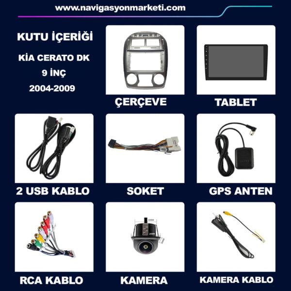 Kia Cerato 2004-2009 Uyumlu 9 inç Multimedya - Görsel 8