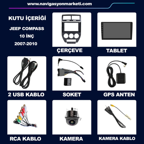 Jeep Compas Caliber 2007-2009 Uyumlu 10 inç Multimedya - Görsel 6