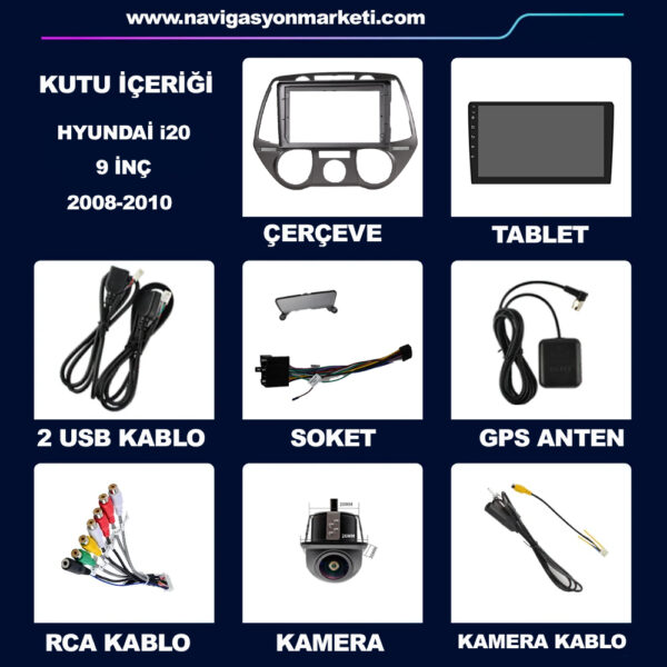 Hyundai İ20 2008-2010 Uyumlu 9 inç Multimedya - Görsel 5