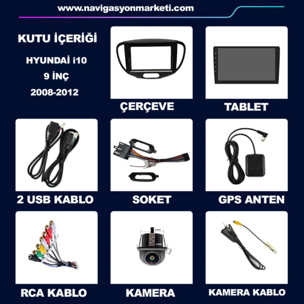 Hyundai İ10 2008-2012 Uyumlu 9 inç Multimedya - Görsel 6