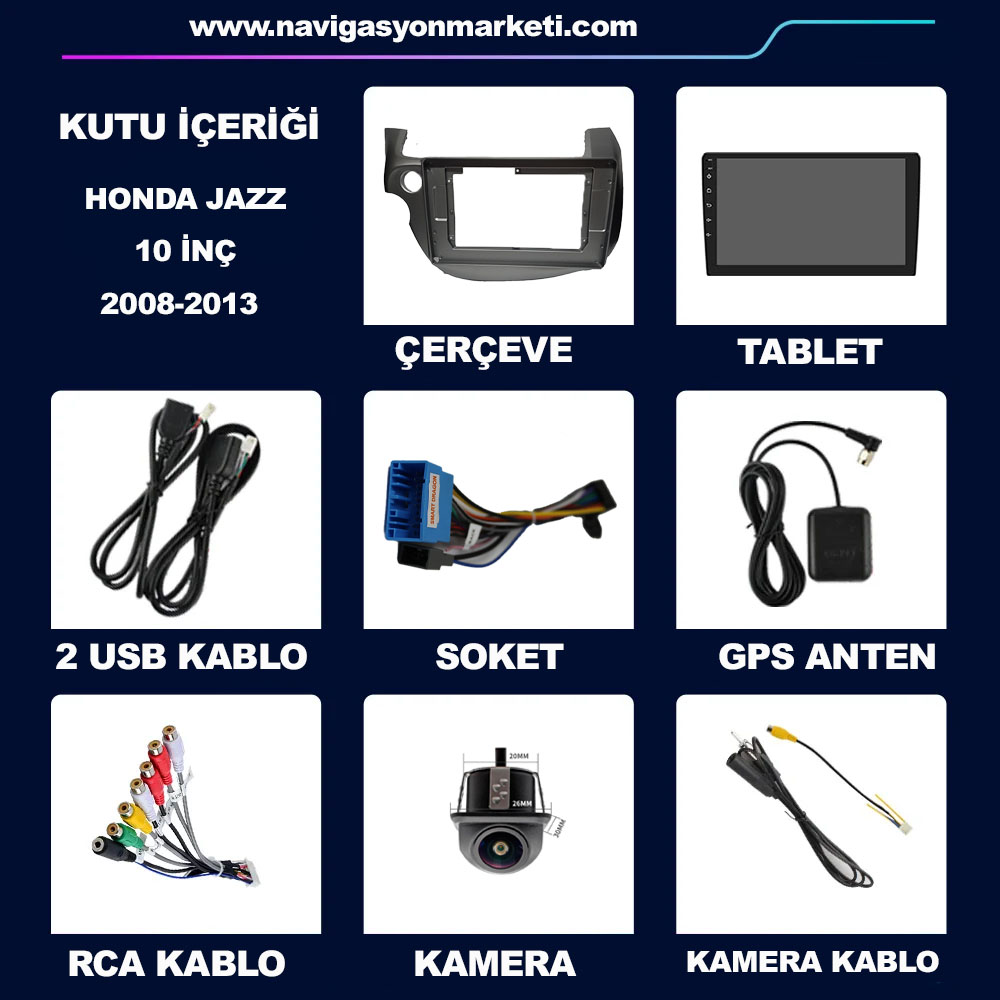 Honda Jazz 2008-2013 Uyumlu 10 inç Multimedya - Görsel 6