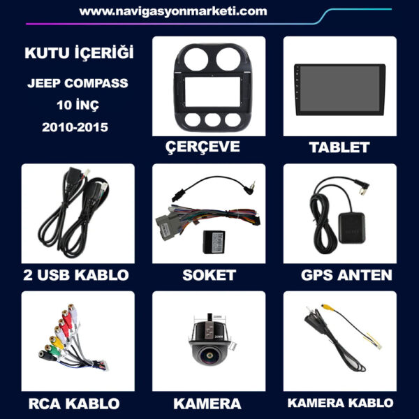 Jeep Compas 2010-2015 Uyumlu 10 inç Multimedya - Görsel 4