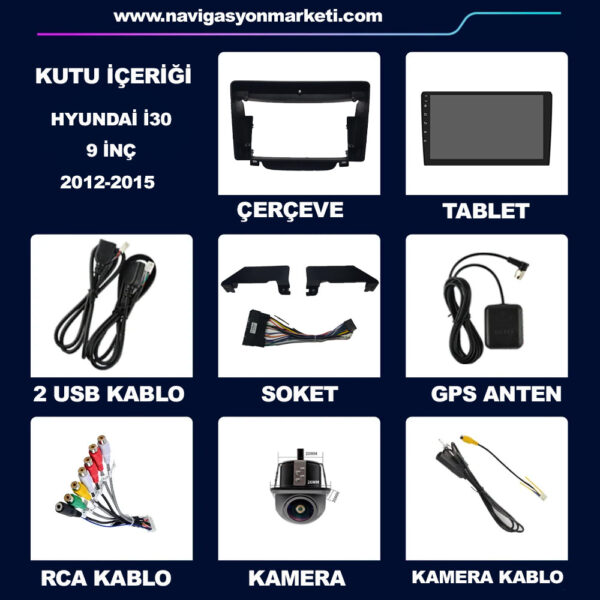 Hyundai İ30 2012-2015 Uyumlu 9 inç Multimedya - Görsel 5