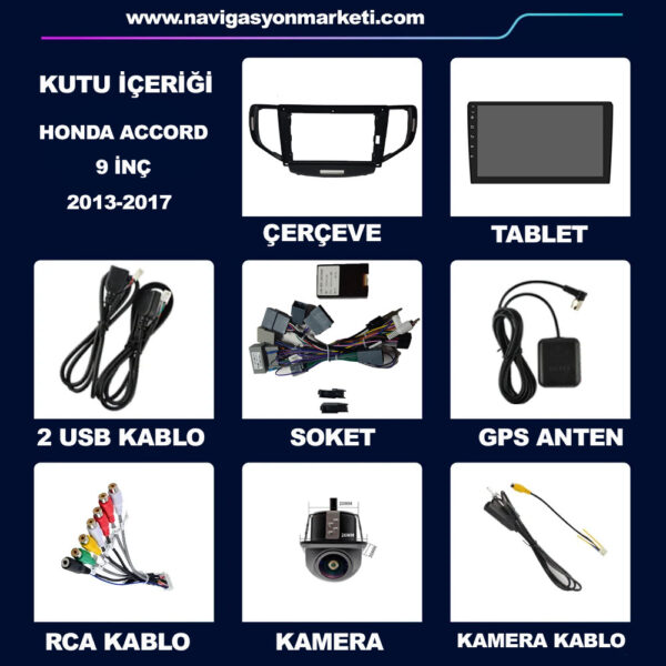 Honda Accord 2013-2017 Uyumlu 9 inç Multimedya - Görsel 7