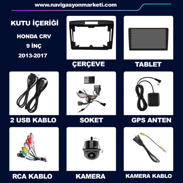 Honda CRV 2013-2017 Uyumlu 9 inç Multimedya - Görsel 9