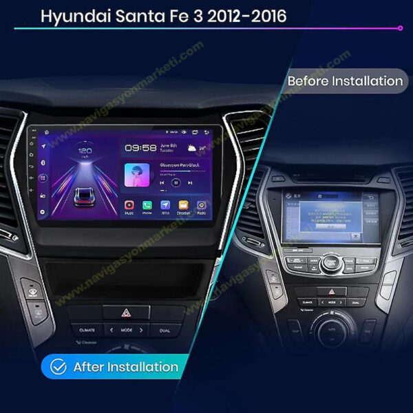 Hyundai Santafe 2012-2016 Uyumlu 9 inç Multimedya - Görsel 2