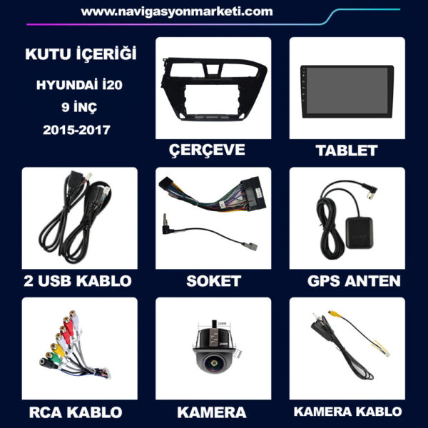 Hyundai İ20 2015-2017 Uyumlu 9 inç Multimedya - Görsel 5