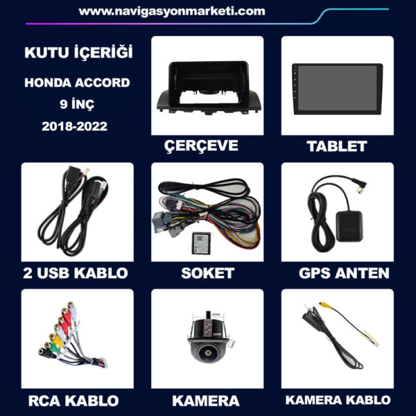 Honda Accord 2018-2022 Uyumlu 9 inç Multimedya - Görsel 8