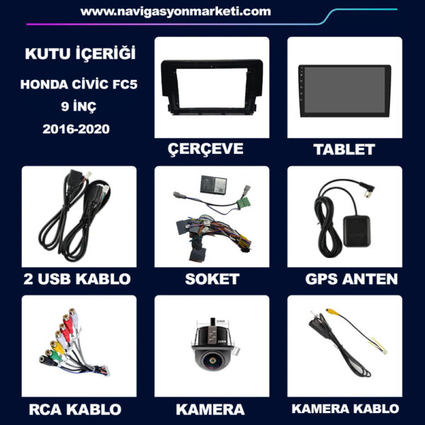 Honda Civic FC5 2016-2020 Uyumlu 9 inç Multimedya - Görsel 11