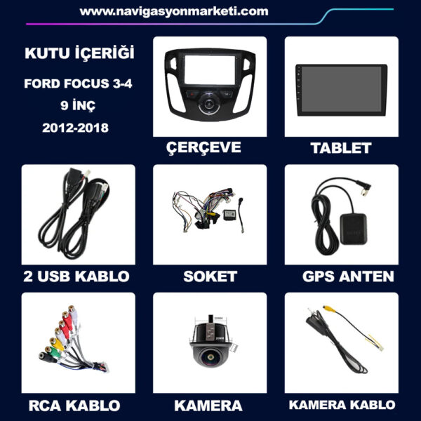 Ford Focus 3-4 2012-2018 Uyumlu 9 inç Multimedya - Görsel 6