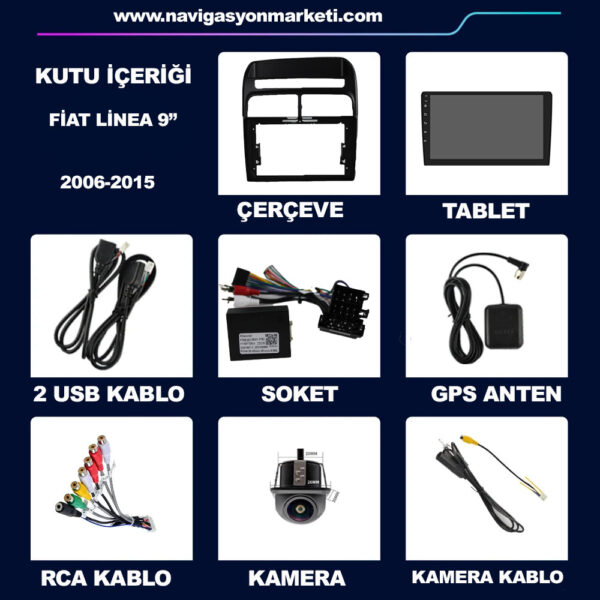 Fiat Linea 2005-2015 Uyumlu 9 inç Multimedya - Görsel 7