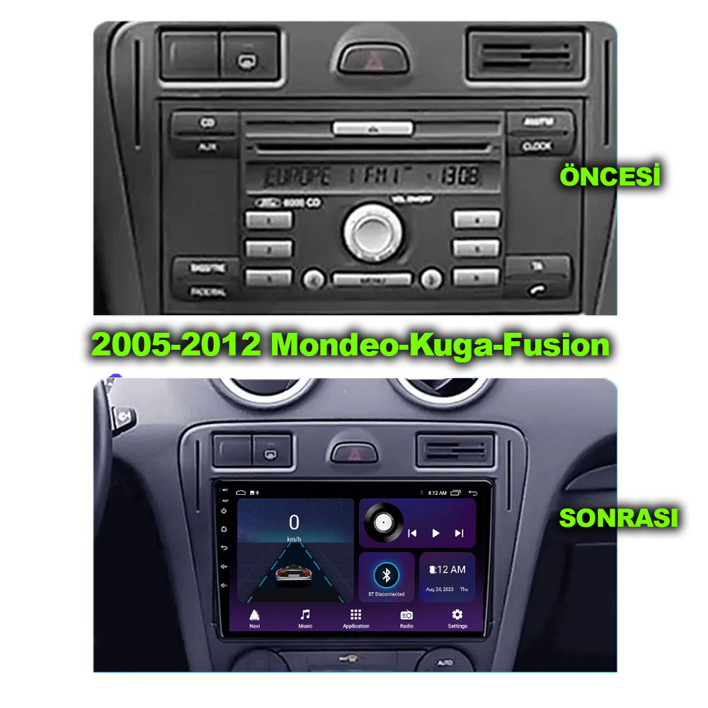 Ford Kare 2005-2015 Fusion Kuga Fiesta Uyumlu 9 inç Multimedya - Görsel 2