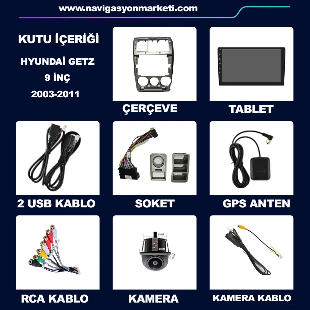 Hyundai Getz 2003-2011 Uyumlu 9 inç Multimedya - Görsel 10