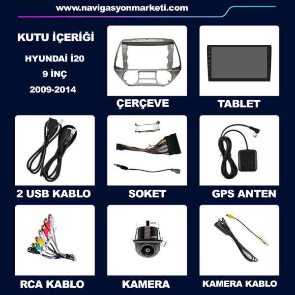 Hyundai İ20 2009-2011 Uyumlu 9 inç Multimedya - Görsel 5