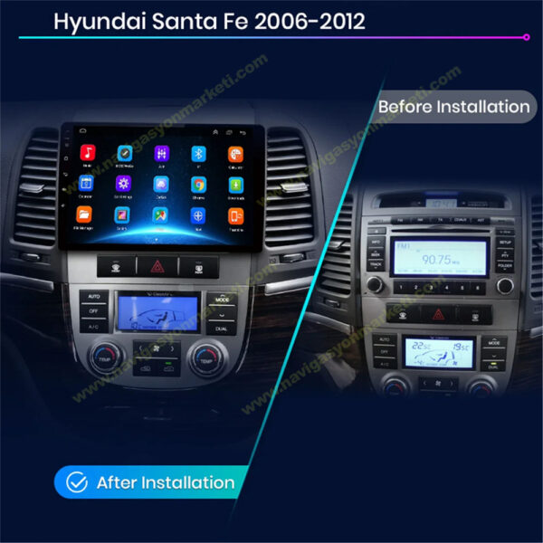 Hyundai Santafe 2007-2011 Uyumlu 9 inç Multimedya - Görsel 2