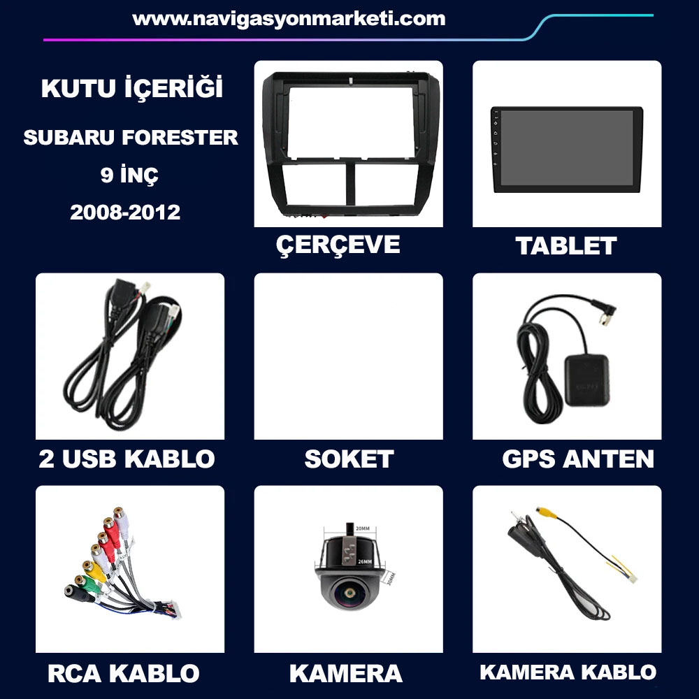 Subaru Forester 2008-2012 Uyumlu 9 inç Multimedya - Görsel 7