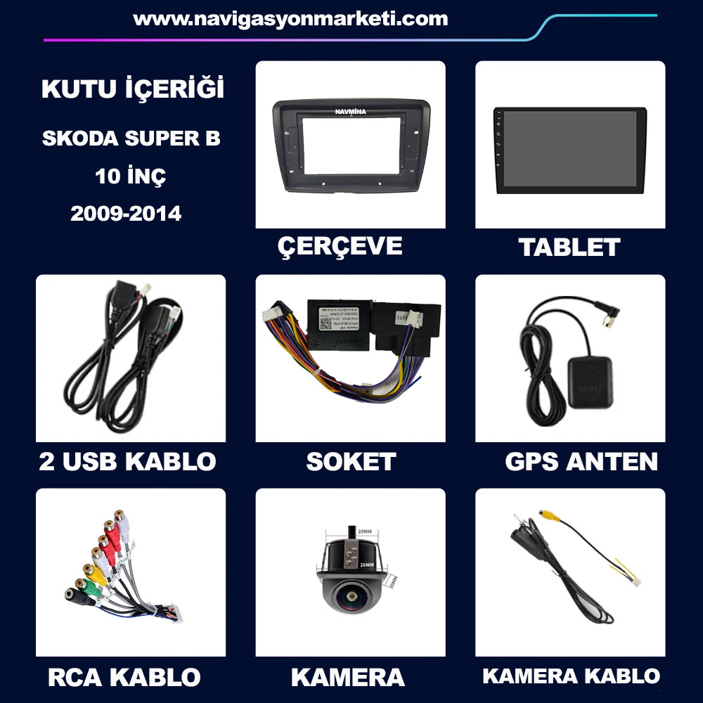Skoda SuperB 2009-2014 Uyumlu 10 inç Multimedya - Görsel 9