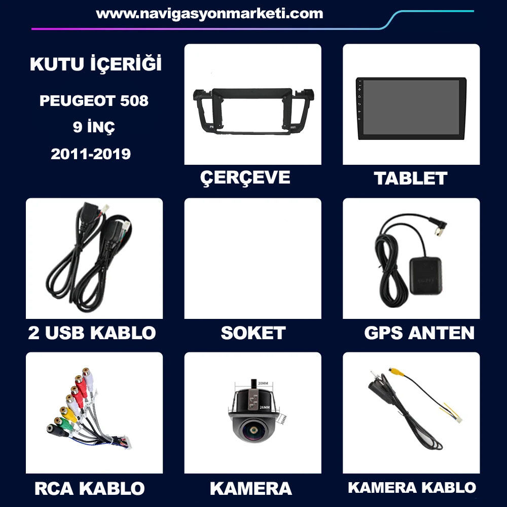 Peugeot 508 2011-2019 Uyumlu 9 inç Multimedya - Görsel 6