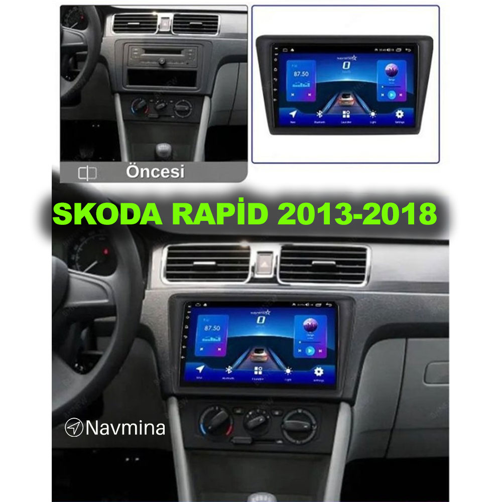 Skoda Rapid 2013-2018 Uyumlu 9 inç Multimedya - Görsel 2