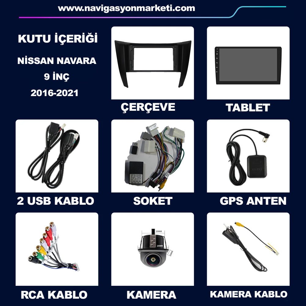 Nissan Navara 2016-2021 Uyumlu 9 inç Multimedya - Görsel 5