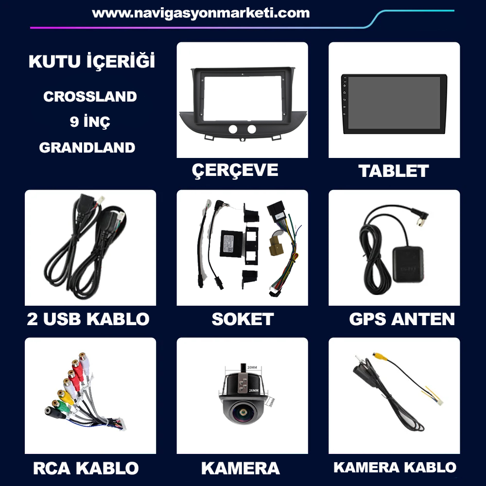 Opel Crosland Grandland X Uyumlu 9 inç Multimedya - Görsel 6