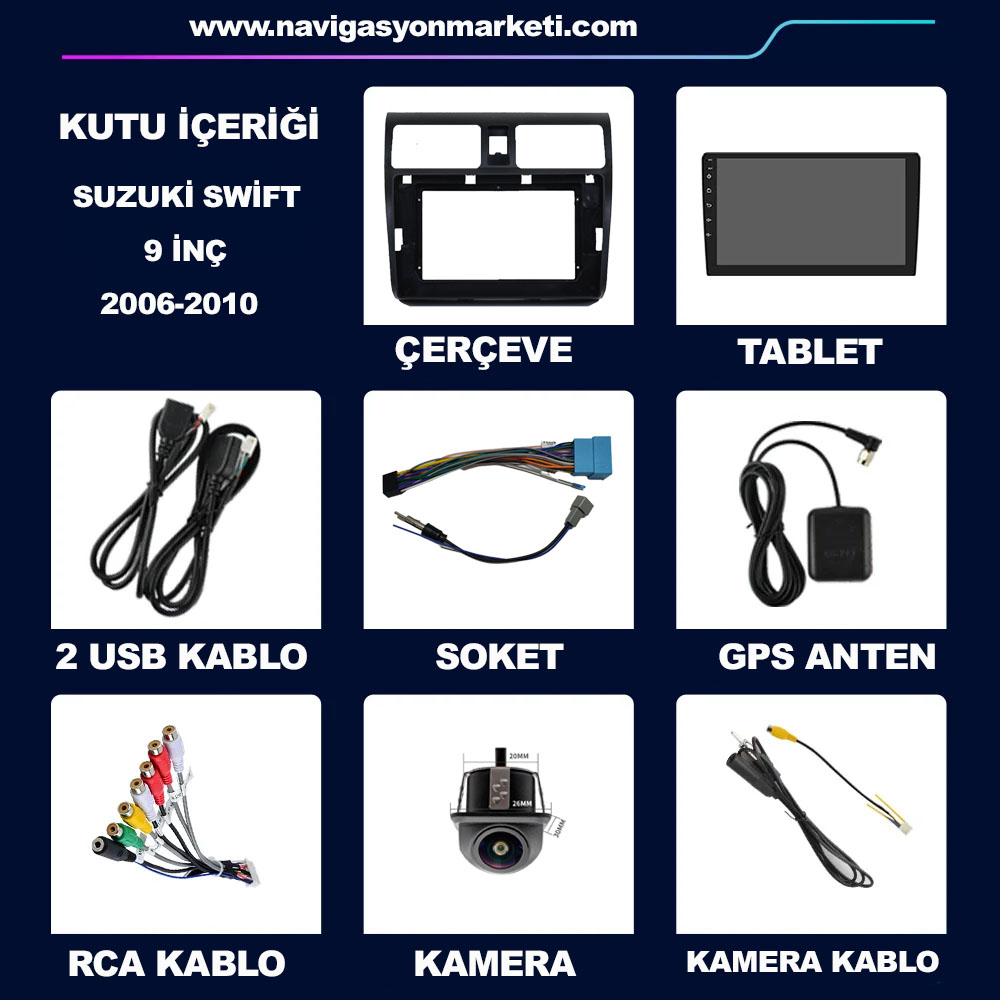 Suzuki Swift 2006-2010 Uyumlu 10 inç Multimedya - Görsel 7