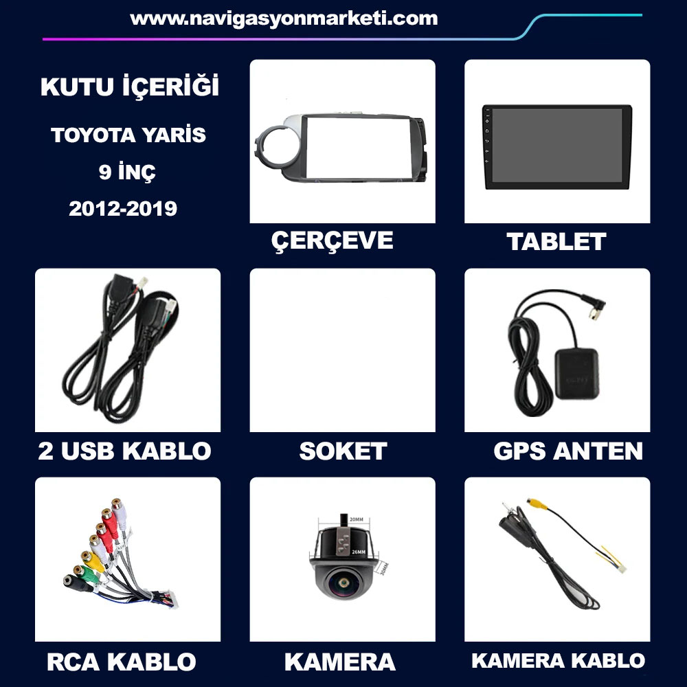 Toyota Yaris 2012-2019 Uyumlu 9 inç Multimedya - Görsel 6