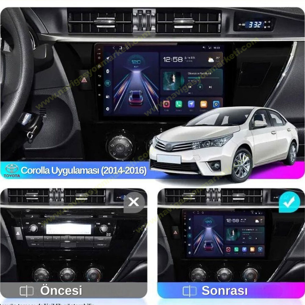 Toyota Corolla 2013-2015 Uyumlu 10 inç Multimedya - Görsel 2